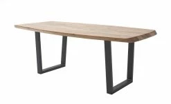 Woodford Kufentisch massiv Calotta | 220|cm Natur Trapez-Form Anthrazit