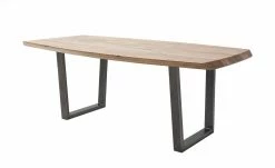 Woodford Kufentisch massiv Calotta | 180|cm Natur Trapez-Form Antikgrau