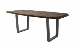 Woodford Kufentisch massiv Calotta | 180|cm Walnut (Braun) Trapez-Form Antikgrau