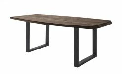 Woodford Kufentisch massiv Calotta | 200|cm Walnut (Braun) U-Form Anthrazit