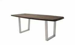 Woodford Kufentisch massiv Calotta | 180|cm Walnut (Braun) Trapez-Form Edelstahl