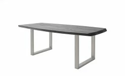 Woodford Kufentisch massiv Calotta | 180|cm Grau sandgestrahlt U-Form Edelstahl