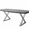 Woodford Kufentisch massiv Calotta | 180|cm Grau sandgestrahlt X-Form Edelstahl -Tische Verkäufe 15301511 1 202106211241