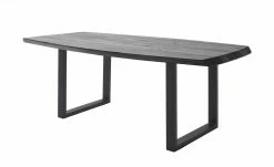 Woodford Kufentisch massiv Calotta | 220|cm Grau sandgestrahlt U-Form Anthrazit