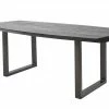 Woodford Kufentisch massiv Calotta | 180|cm Grau sandgestrahlt U-Form Antikgrau
