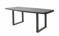 Woodford Kufentisch massiv Calotta | 180|cm Grau sandgestrahlt U-Form Antikgrau
