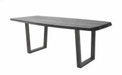 Woodford Kufentisch massiv Calotta | 180|cm Grau sandgestrahlt Trapez-Form Antikgrau