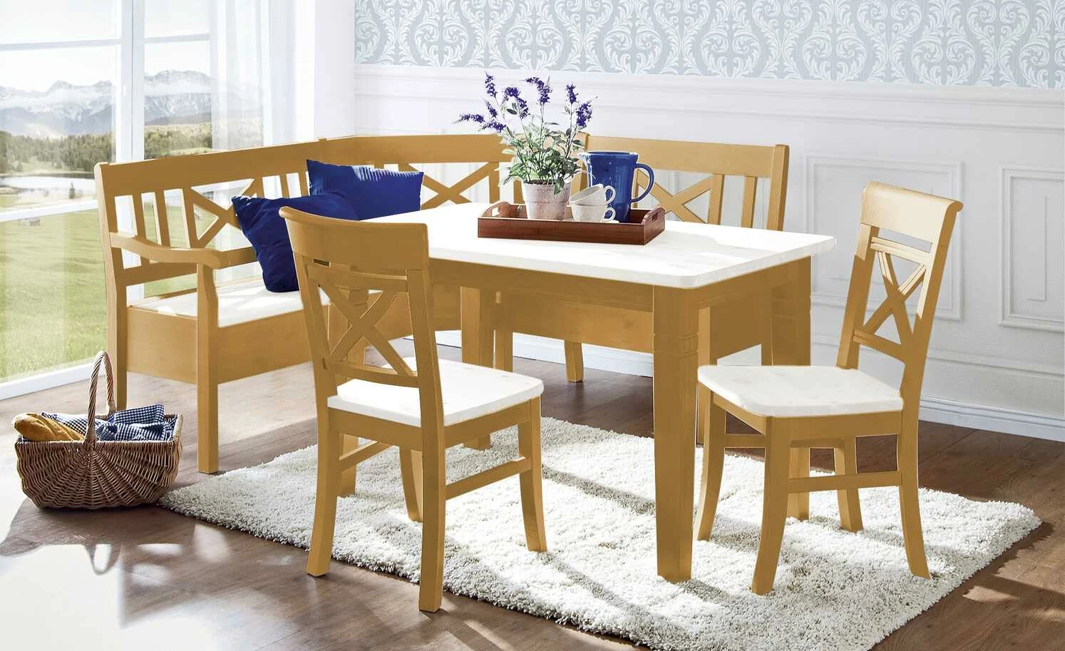 maison bleue Esstisch massiv Florian maison bleue Esstisch massiv Florian | laugenfarben / Weiß ca. 140x90 cm -Tische Verkäufe 15301791 7 202108131411