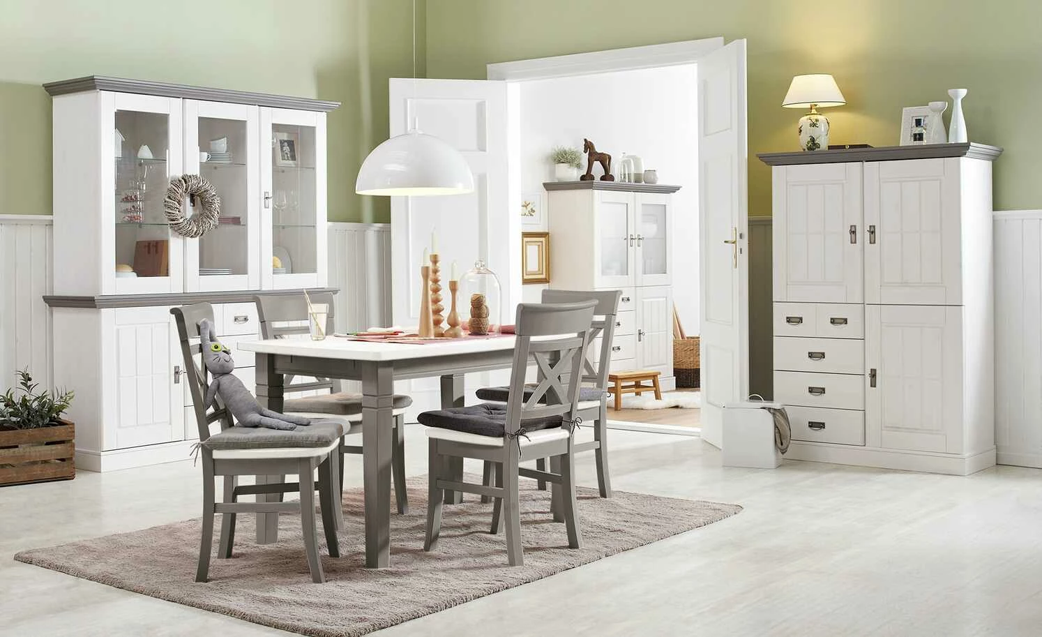 maison bleue Esstisch massiv Florian maison bleue Esstisch massiv Florian | Grau / Weiß ca. 140x90 cm -Tische Verkäufe 15301792 2 202108311235