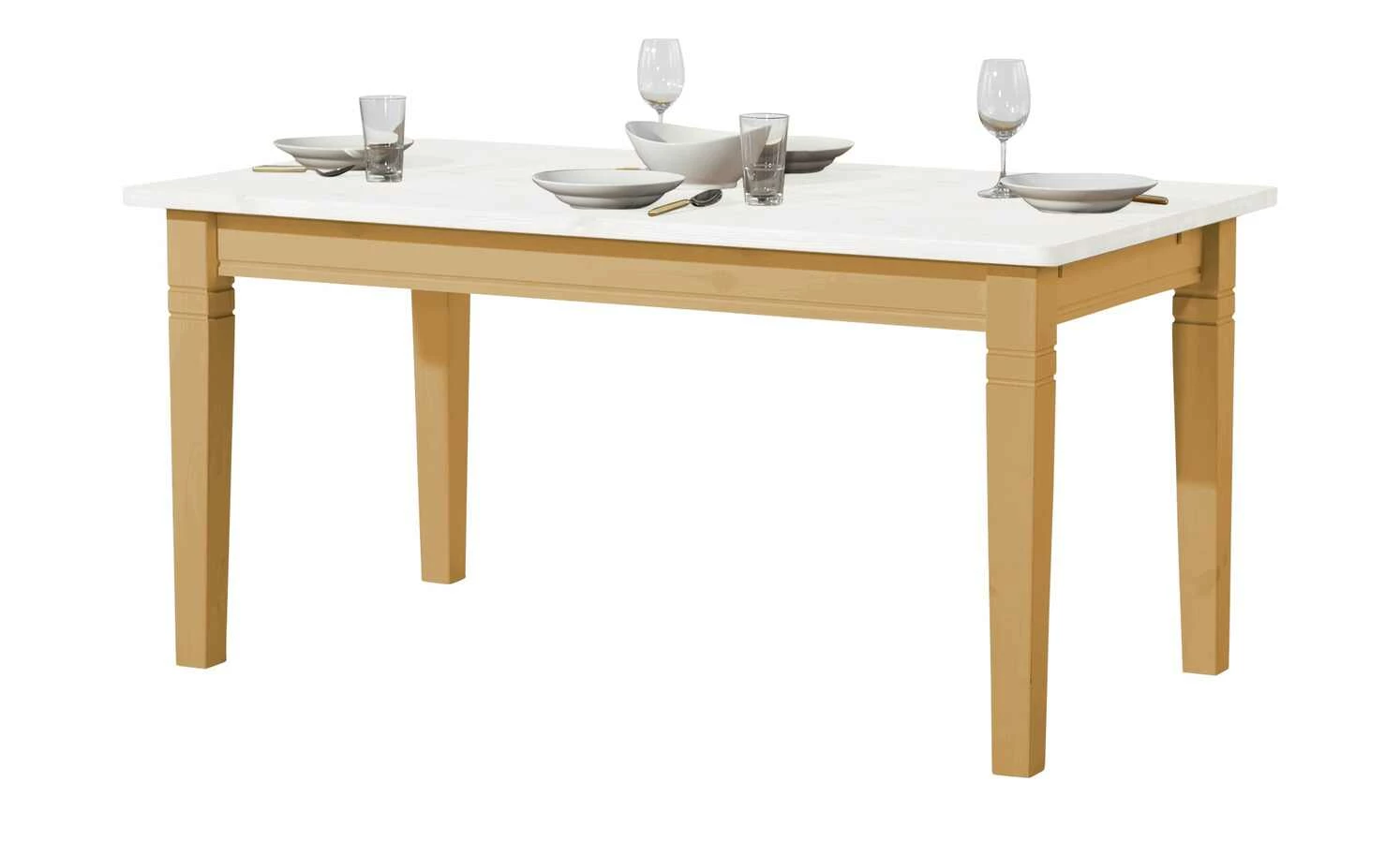 maison bleue Esstisch massiv Florian maison bleue Esstisch massiv Florian | laugenfarben / Weiß ca. 160x90 cm -Tische Verkäufe 15301795 2 202108131411