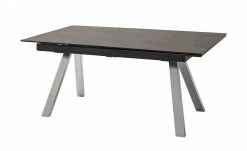 Keramiktisch ausziehbar Quinn | Anthrazit Edelstahl
