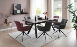 Keramiktisch ausziehbar Quinn | Anthrazit Schwarz