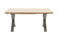 Woodford Massivholztisch ausziehbar Sovis | Eiche Bianco / Edelstahl ca. 180x100 cm -Tische Verkäufe 15309017 10 202207142232