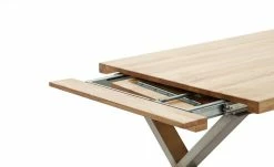 Woodford Massivholztisch ausziehbar Sovis | Eiche Bianco / Edelstahl ca. 180x100 cm -Tische Verkäufe 15309017 11 202207142232