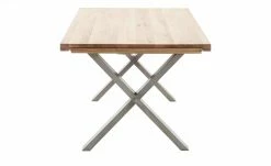 Woodford Massivholztisch ausziehbar Sovis | Eiche Bianco / Edelstahl ca. 180x100 cm -Tische Verkäufe 15309017 2 202207142232