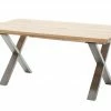 Woodford Massivholztisch ausziehbar Sovis | Eiche Bianco / Edelstahl ca. 180x100 cm -Tische Verkäufe 15309017 5 202207142232