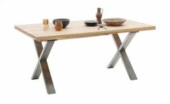 Woodford Massivholztisch ausziehbar Sovis | Eiche Bianco / Edelstahl ca. 180x100 cm -Tische Verkäufe 15309017 7 202207142232