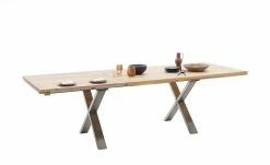 Woodford Massivholztisch ausziehbar Sovis | Eiche Bianco / Edelstahl ca. 180x100 cm -Tische Verkäufe 15309017 8 202207142232